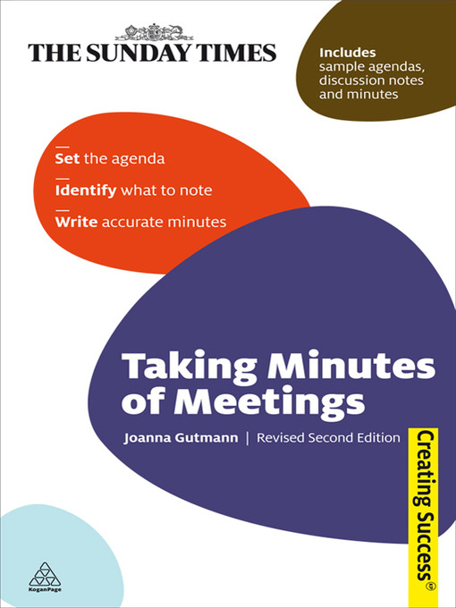 Title details for Taking Minutes of Meetings by Joanna Gutmann - Available